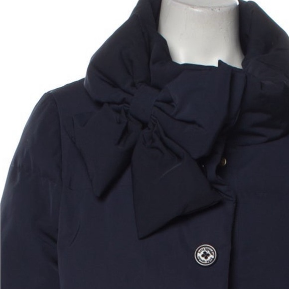 Kate Spade Women's Navy Puffer Coat With A Bow Detail - Picture 6 of 7